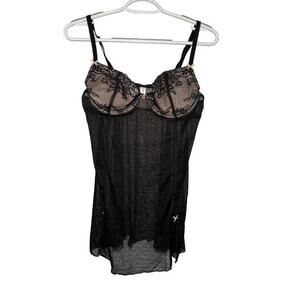 Gilligan‎ Omally lace babydoll padded lingerie womens large coquette evening